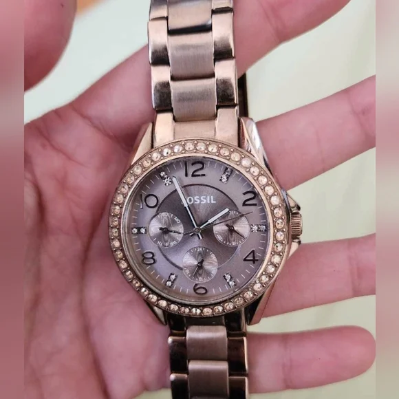 Fossil Riley Multifunction Rose-Tone Stainless Steel Watch - Picture 2 of 6